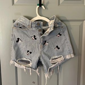 Mom shorts with Mickey Mouse all over